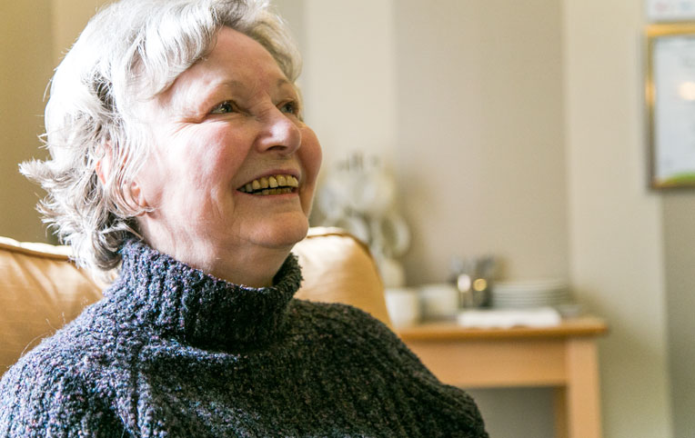 lady smiling at lakeside care home