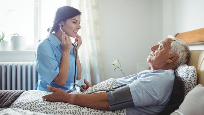 nursing carer with resident